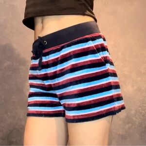 Juicy Couture Black Label Terry Velour Striped Booty Shorts XS